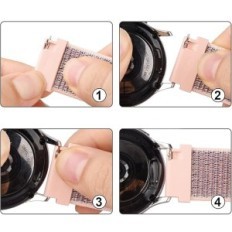 Smartwatch heveder 20mm szilikon Musust 3 db szürke / rózsaszín / kék velcro