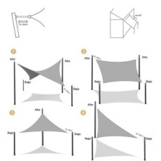 AXT SHADE vízálló napvitorla 2.5x4.5 m téglalap alakú homok