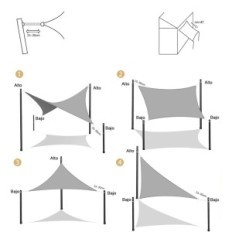 AXT SHADE vízálló napvitorla 2.5x4.5 m téglalap alakú homok