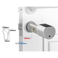 Älykäs biometrinen lukitus sormenjälkille 30-70 mm 100 tulostaa 2 näppäintä
