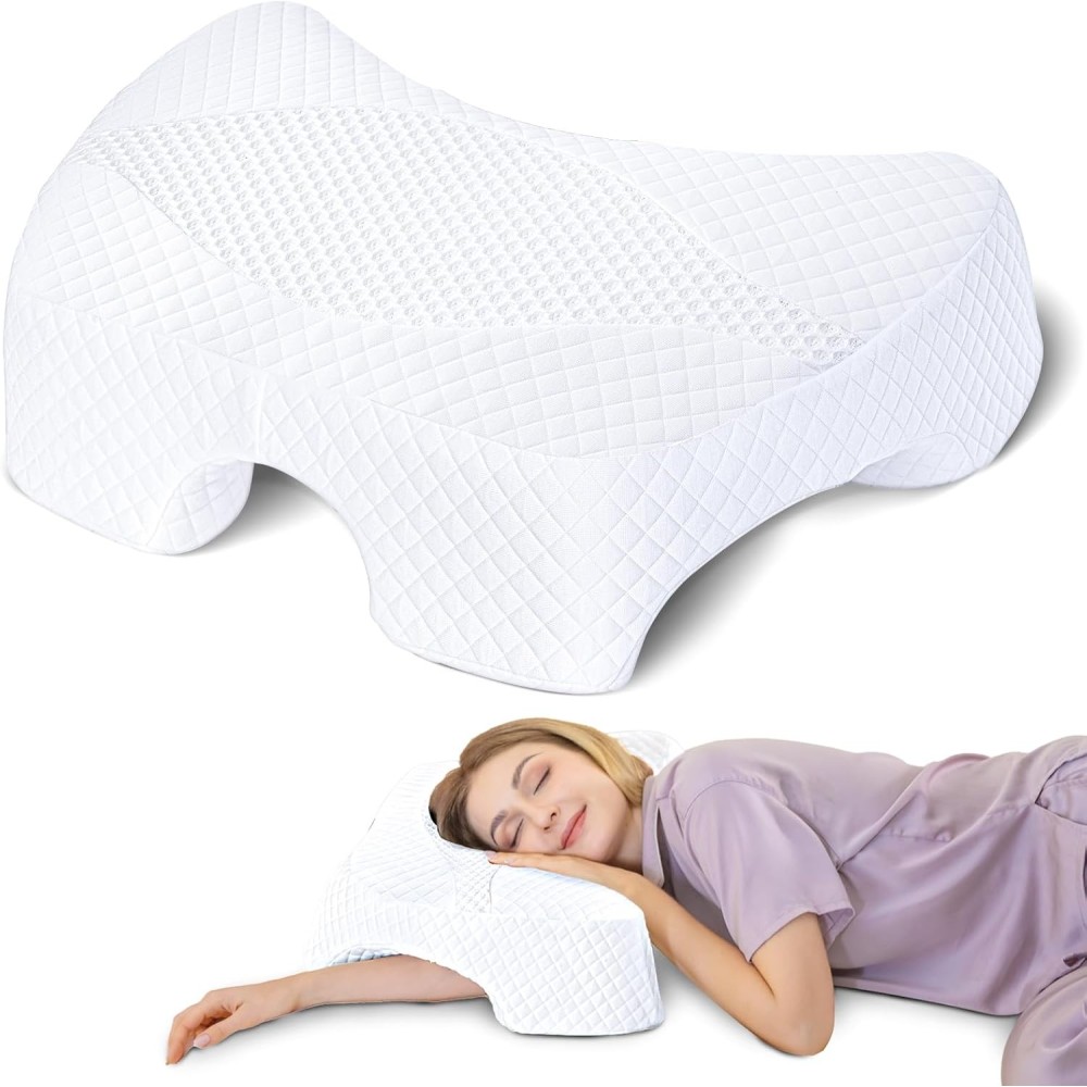 Ortopedinen tyyny Saheyer Side Sleeper Memory Foam, jossa on olkapään reikä