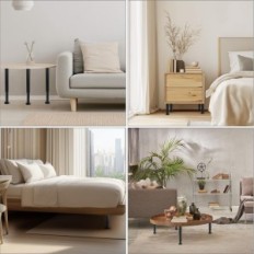 Møbler Ben Qwork Justerbar 25-42 cm Black 4 stk. Udstilling