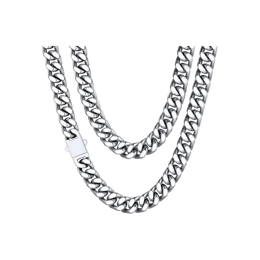 Grandinės grandinės grandinės skliauzdis Kubos 12 mm nerūdijančio plieno 61 cm Unisex