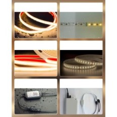 LED Tape COB 30 m (2 × 15 m) IP68 24 V Warm White med fjernbetjening