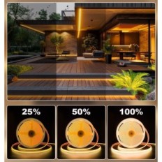 LED ταινία COB 30 m (2 × 15 m) IP68 24 V ζεστό λευκό με τηλεχειριστήριο