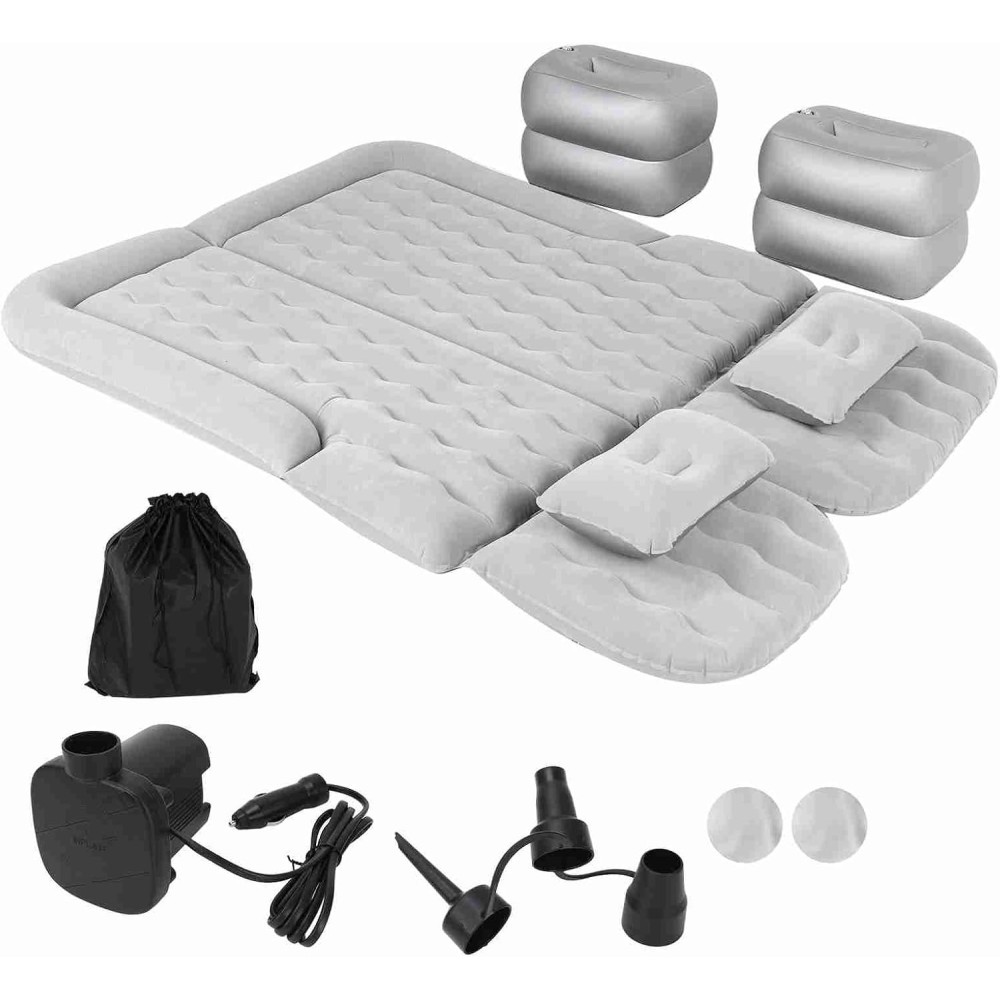 Matelas de voiture Ruyii 174x126 cm Gris avec pompe et oreillers