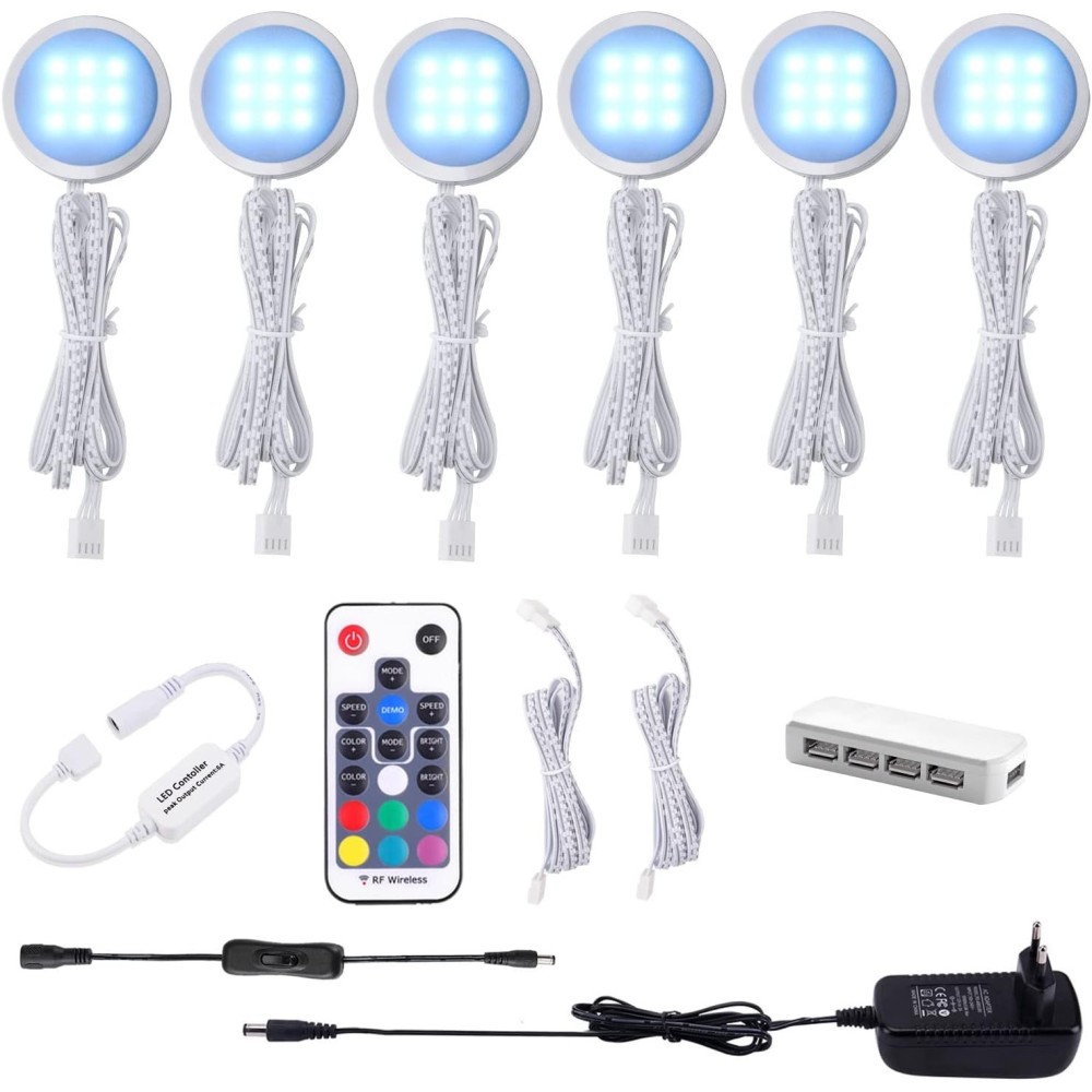LED INCOMPLETE LED submersible 12V AIBOO RGB pour la cuisine et les sites 6 pièces