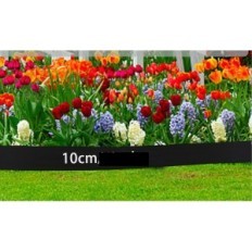 Lawn edging flexible plastic 10x2000 cm black with 30 anchors