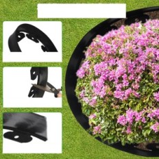 Lawn edging flexible plastic 10x2000 cm black with 30 anchors