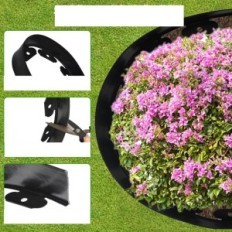 Lawn edging flexible plastic 10x2000 cm black with 30 anchors