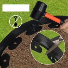 Lawn lemování pružné plastové plasty 10x2000 cm černá s 30 kotvami