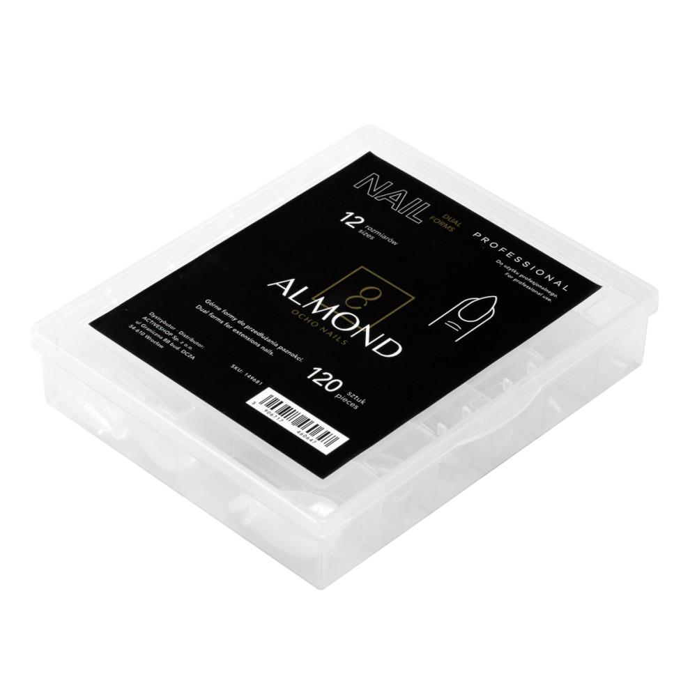 OCHO NAILS kaksiosaiset mantelimuotit 120 kpl — pakkaus