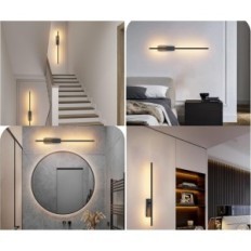 Aipsun fali lámpák 2db 64cm 5W fekete LED 3000K- 6000 K vezeték nélküli távirányítóval