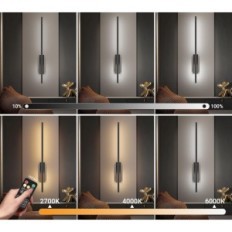 AISSUNT WALLS 2 PCS 64CM 5W SVART LED 3000K-6000K Trådløs med fjernkontroll