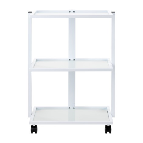 Giovanni E40 Kosmetiktisch mit Aluminiumrahmen und Glasablagen — Vorderansicht