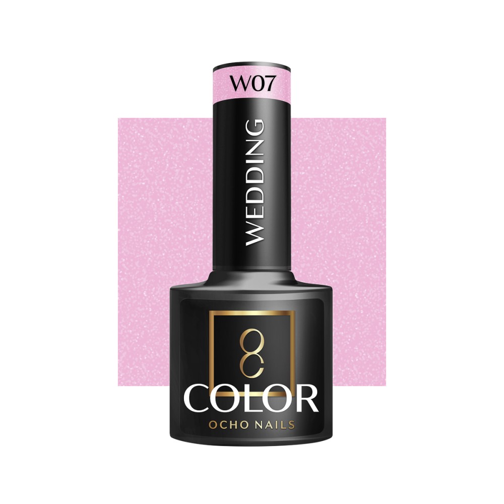 OCHO NAILS Hybridný lak na nechty svadobný W07 -5 g — pohľad spredu