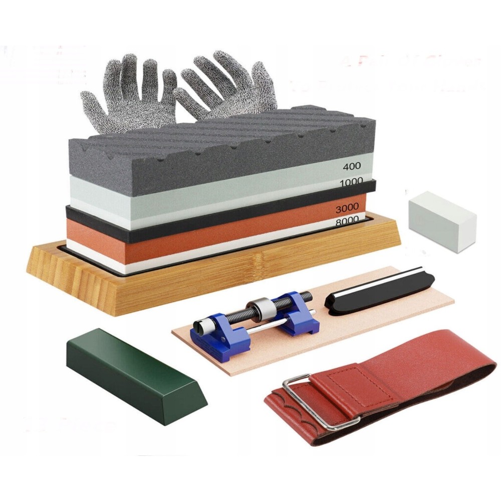 Pierres pour couteaux d'affûtage Plein Professionnel Set avec accessoires + ciseau