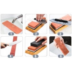 A set of 1000/4000 stone sharpening pitch + round posel