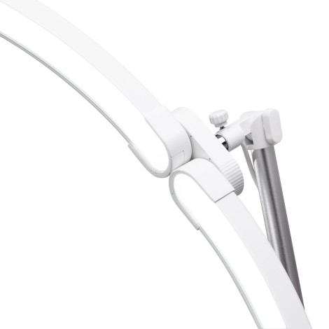 Lámpara de tratamiento para pestañas GLOW blanca — detalle del reposabrazos