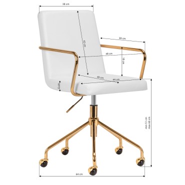 Sillón cosmético QS-OF211G oro gris claro