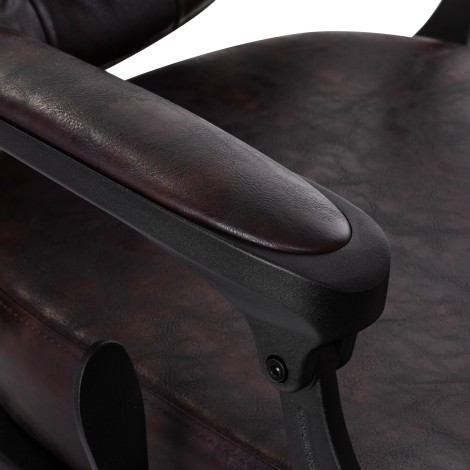 Silla de barbero Gabbiano President Marrón — detalle del reposabrazos