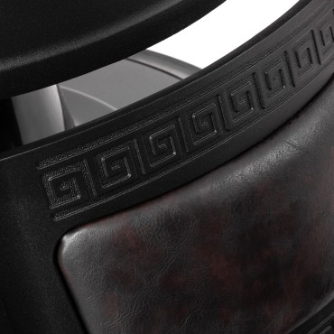 Silla de barbero Gabbiano President Marrón — detalle del respaldo