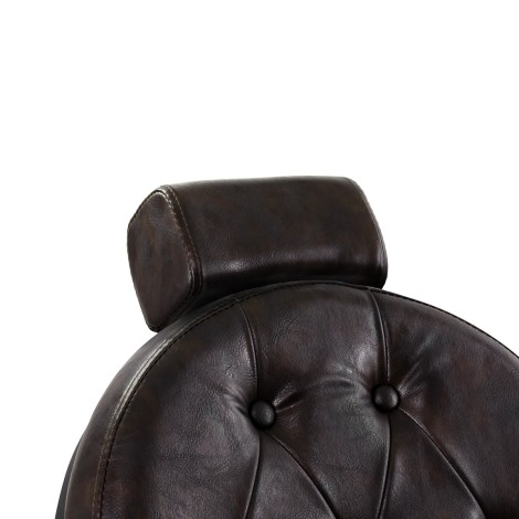 Silla de barbero Gabbiano President Marrón — detalle de la cabeza