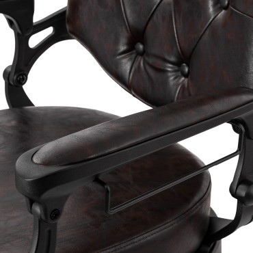 Barbierstuhl Gabbiano President Braun — Detailaufnahme Armlehne
