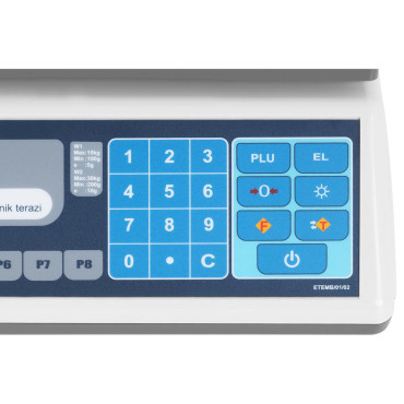 Prekybos priežiūros sąsaja RS232 PLU 30 kg / 0,01 kg LED m legalizavimas