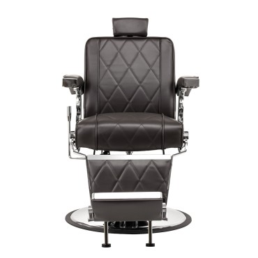 Hair System barberstoel BM88066 bruin — vooraanzicht