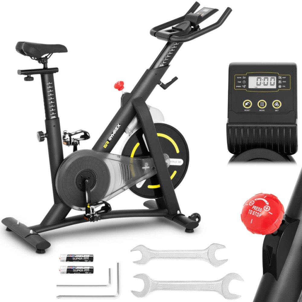 Spinning velosipēds Stacionārā apmācība 13 kg LCD GYMREX GR-MG13