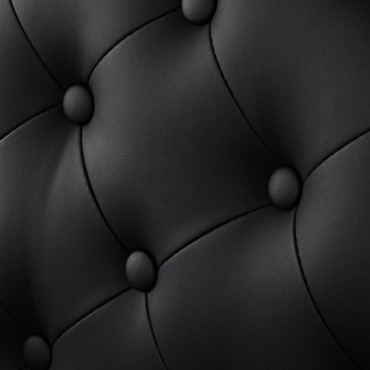 Barber chair Gabbiano Niccolo black with black base — close-up of the backrest