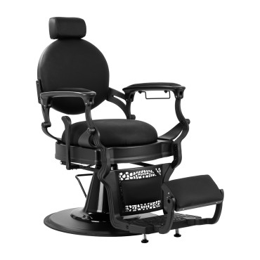 Barbierstuhl Gabbiano Niccolo Schwarz ohne Knöpfe — Seitenansicht