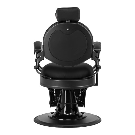 Fauteuil de barbier Gabbiano Niccolo noir sans boutons — vue arrière