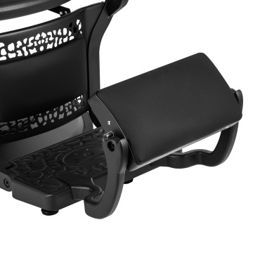 Barbierstuhl Gabbiano Niccolo Schwarz ohne Knöpfe — Detailaufnahme Armlehne