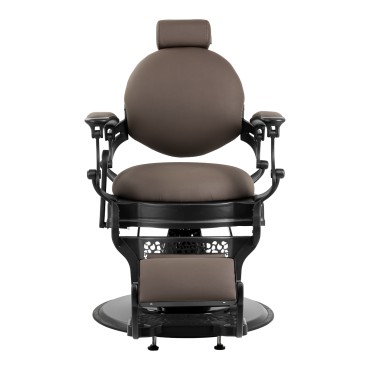 Cadeira de Barbeiro Gabbiano Niccolo castanha sem botões — vista frontal