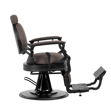 Silla de barbero Gabbiano Niccolo marrón sin botones — vista lateral