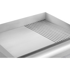 Gril plaque de cuisson double lisse striée avec tiroir à graisse 230 V 2x 3200 W