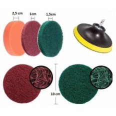 Mega set 23pcs for cleaning upholstery brushes for drill pad