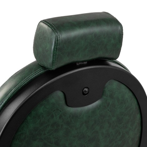 Barber-tuoli Gabbiano President vihreä — lähikuva päästä