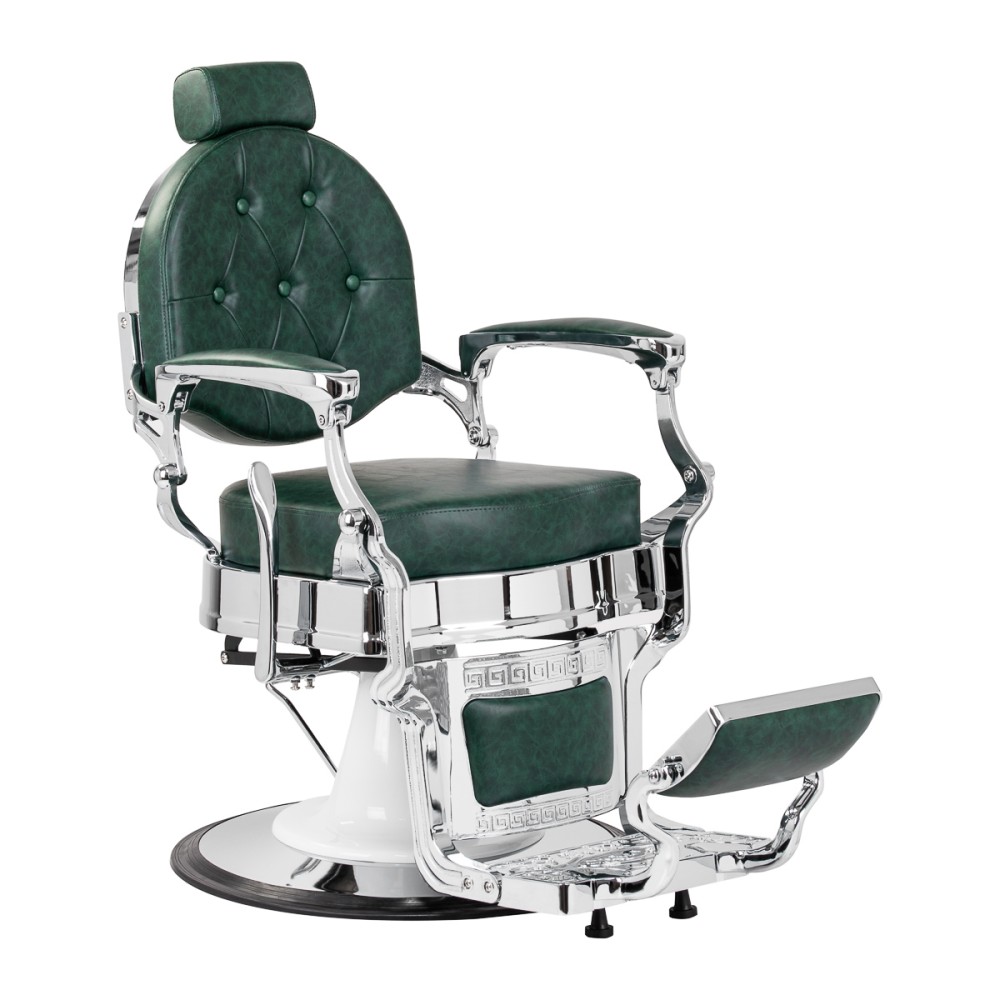Sillón de barbero Gabbiano President verde cromado
