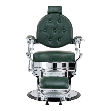 Barber chair Gabbiano President green Chrom — front view