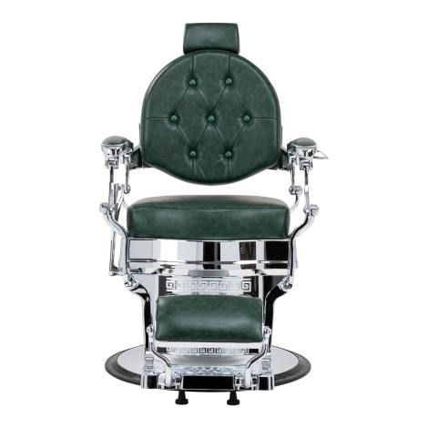Fauteuil de barbier Gabbiano President vert Chrom — vue de face