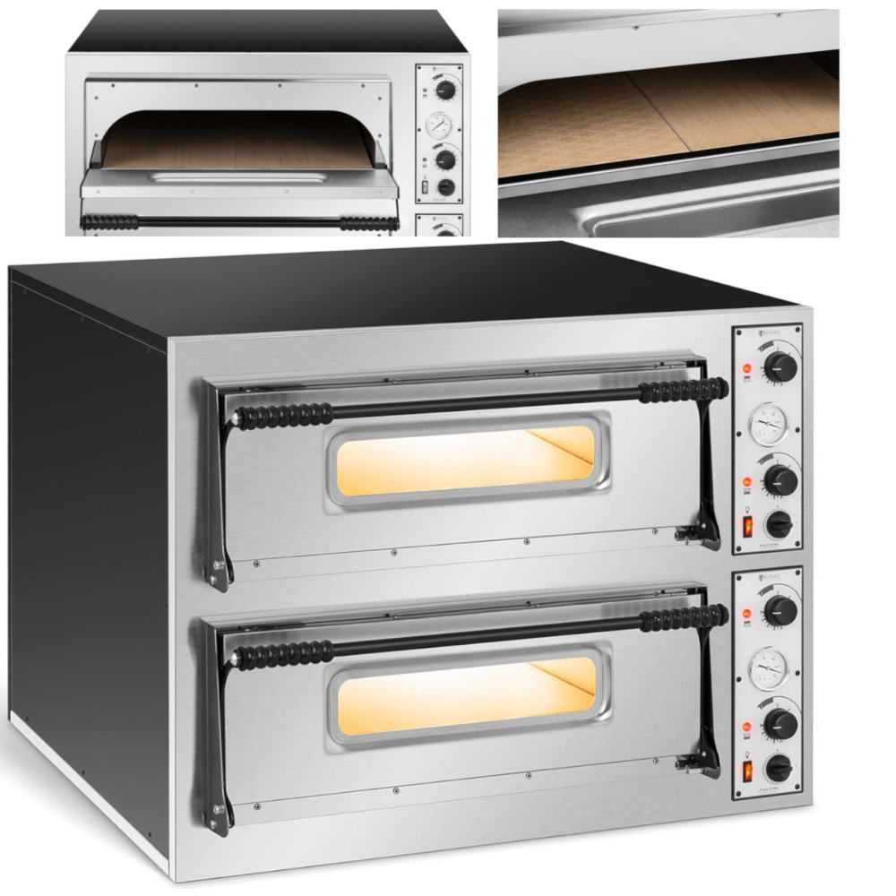 Forno de pizza elétrico profissional. Duas câmaras 8 pizzas se casaram. 32 cm 400 V 9400 em Itália