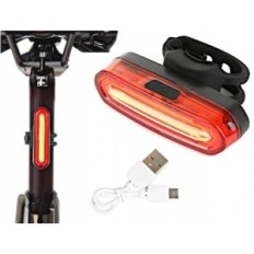 Cykellampe bageste cykellampe batteri bageste cob USB stærke 120lm ABS