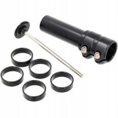 Adapterverlenging van de stuurwielsteun A-kop voor de fiets. Black Extension