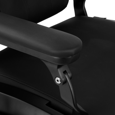 Fauteuil de barbier Gabbiano Francesco Black noir — gros plan accoudoir