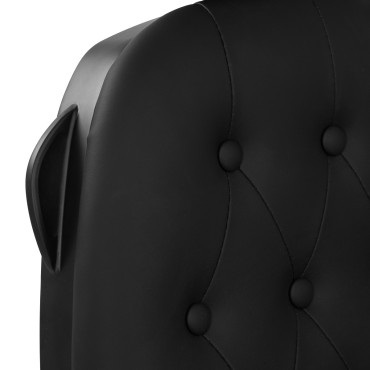 Fauteuil de barbier Gabbiano Francesco Black noir — gros plan dossier