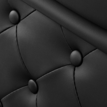 Gabbiano barber chair Francesco Black black — close-up of the backrest
