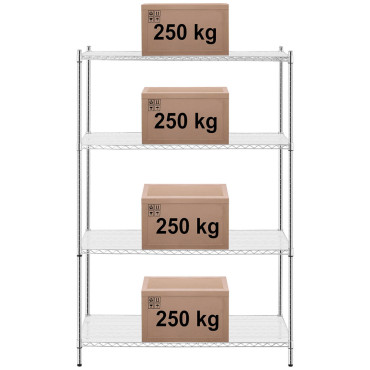 Polica za delavnice 4 Police + 4 podloge do 1 T 1000 kg 120x60x180 cm